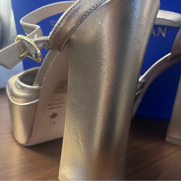 STUART WEITZMAN Sky High 145 Ankle Strap Platform Pump Women’s Size US 7.5/EU 38 - Picture 14 of 15